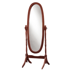 Monarch 59" Traditional Style Solid Wood Oval Cheval Swivel Mirror with Stand - Walnut Finish