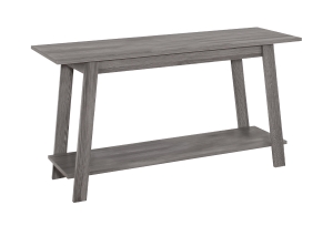Monarch 42" Contemporary Wood Grain-Look 2-Tier Storage Shelf Slant Leg Design Console TV Stand - Grey Tones Finish