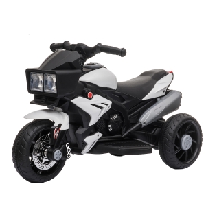Aosom Kids Electric 6V Ride-On Motorcycle with Working Horn and Headlights for Boys and Girls 3-8 Years Old - White