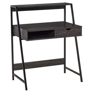 HOMCOM Home Office desk, Computer Desk for Small Spaces, Writing Table with Drawer and Storage Shelves, Grey