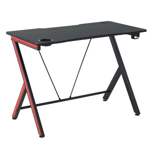 HomCom 47 in Gaming Computer Desk Workstation with Headphone Hook, Large Desktop for Computer Hardware, & Stable Design