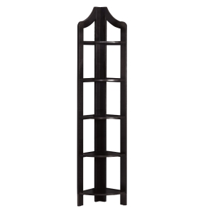 Monarch 72" Wood Grain-Look 5-Tier Corner Accent Display Bookcase - Cappuccino Brown Finish