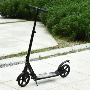 Soozier Teens Adult Kick Folding Scooter Adjustable Height With Brakes and Kickstand Black