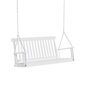 Outsunny Outdoor 2 Seater Wooden Swing Chair BenchHammock Loveseat w/ Hanging Chain