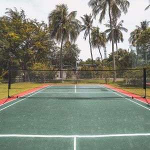 HOMCOM Portable and Foldable Badminton Tennis Net Set for Adult Kids with Carrying Bag Indoor Outdoor Beach Backyard