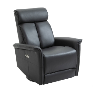 HOMCOM Modern Electronic Power Recliner with 360 Swivel Rotation, USB Charging Port and Footrest, Black