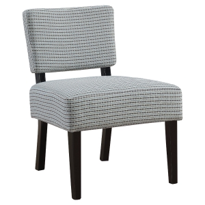 Monarch Contemporary Two-Tone Abstract Dot Pattern Accent Slipper Chair - Light Blue / Grey