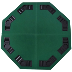 HOMCOM 48" Octagon Blackjack Poker Game Table Top Folding 8 Player Fit Various Desktop