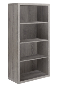 Monarch 48"H Contemporary Hollow-Core Bookcase with Adjustable Shelves - Dark Taupe