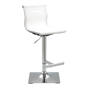 HOMCOM Bar Stool Height Adjustable Pub Chair w/ Gas Lift, White