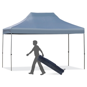 Outsunny 9.7' x 14.5' Folding Gazebo Steel Canopy Party Tent With Carry Bag - Green