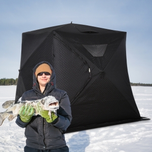 Outsunny Portable Ice Fishing Tent Shelter with Ventilation Windows & Carry Bag