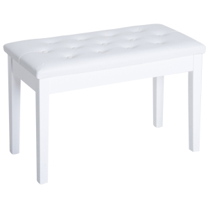 HomCom 29” Wooden Duet Padded Piano Bench with Storage - White