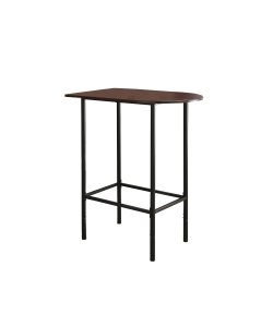 Monarch 36" x 24" Rectangular Space Saver Wood Grain Top Metal Framed Home Bar Height Table - Cappuccino Brown / Black Finish