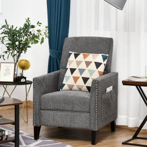 HOMCOM Reclining Single Sleeper Sofa with Sponge Padding Metal Frame for Home Office