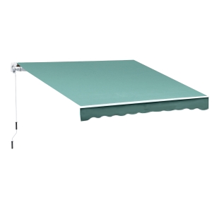 Outsunny 10' x 8' Exterior Manual Window Awning Sun Rain Shade Cover - Green