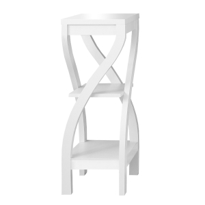 Monarch 32" Modern Curved Leg Design 3-Tier Wood Grain-Look Accent Console Table - White Finish