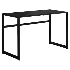 Monarch 48" Contemporary Tempered Glass Top Computer Writing Desk - Black