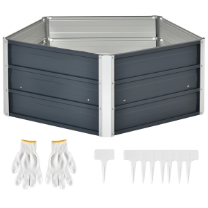 Outsunny Raised Garden Beds for Vegetables Large Metal Planter Box for Flower, Herbs