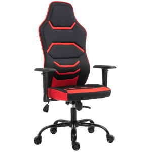 Vinsetto High Back Racing Style Gaming Office Chair Home Computer Task Seat on Wheels, Tilt, Adjustable Armrest - Red