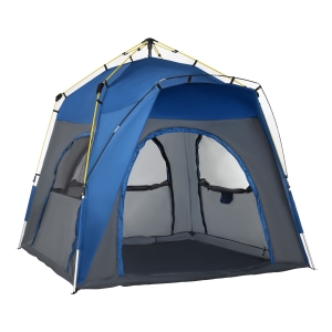 Outsunny 3 Season 5 Person Automatic Pop Up Camping Tent - Blue