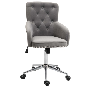 HOMCOM Thick Padded Computer Desk Seat with Adjustable Height and Rocking Function