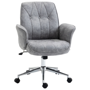 Vinsetto Mid-Back Computer Desk Chair with Raised Padded Armrests and Cushioned Seat