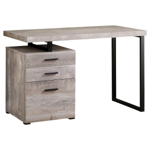 Monarch 48" Contemporary 3 Drawer Reclaimed Wood-look Office Computer Desk - Taupe