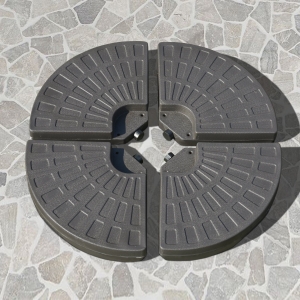 Outsunny 4-Piece Cantilever Offset Patio Umbrella Circular Base Stand w/Carry Handles Water & Sand Filled