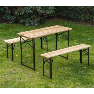 Outsunny 71" Portable Heavy Duty 3 Pieces Picnic Table and Bench Set