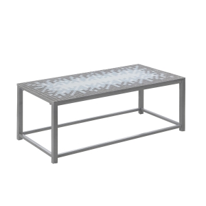 Monarch 42" Modern Mosaic Tile Top Hammered Silver Metal Frame Accent Coffee Table - Grey / Blue Tile Finish