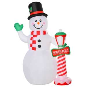 HOMCOM Christmas Inflatable Light Up Snowman for Indoor / Outdoor Decoration