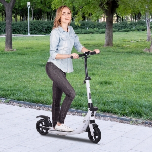 Soozier Teens Adult Folding Scooter Adjustable Height With Brakes White