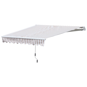 Outsunny 10' x 8' Retractable Sun Shade Patio/Window Awning - Polyester Fabric - Beige
