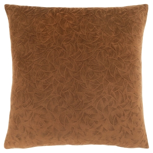 Monarch 18" x 18" Floral Velvet Decorative Throw Pillow (1 pc) - Light Brown