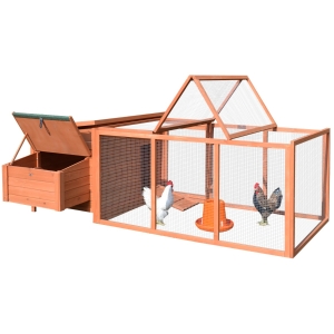 PawHut 87" Deluxe Large Wooden Backyard Chicken Coop