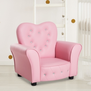Qaba Kids Mini Princess Sofa Chair Toddler Gift Pink