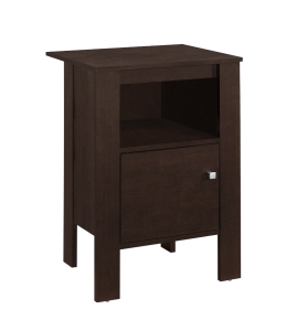 Monarch Versatile Wood Grain Storage Accent End Table Night Stand Cabinet - Cappuccino Brown Finish