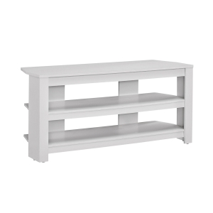 Monarch 42" Contemporary Open Concept Storage Shelf Console TV Stand - White Finish
