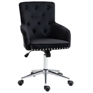 HOMCOM Thick Padded Computer Desk Seat with Adjustable Height and Rocking Function