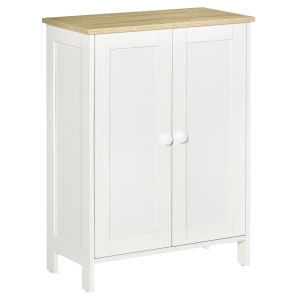 HOMCOM Modern Storage Cabinet Organizer 2-Door Cupboard w/ Adjustable Shelves, White