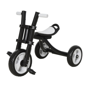 Qaba Kids Ride-On Cycling Tricycle with a Chic Timeless Design Color & a Safety & Comfortable EVA Foam Seat - Black