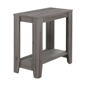 Monarch 22" Transitional Style Rectangular Wood Grain-Look 2-Tier Side Accent End Table - Grey Finish