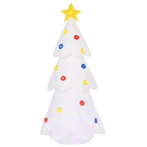 HOMCOM 8ft Christmas Inflatable Glowing Christmas Tree, Outdoor Blow-Up Yard Decoration with LED Lights Display