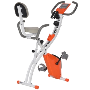 Soozier Exercise Bike Folding Upright Recumbent Stationary Cycling w/ Resistance Band