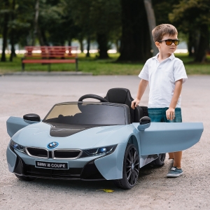 Aosom Licensed BMW I8 Coupe Electric Kids Ride-On Car 6V Battery Powered Toy with Remote Control Blue