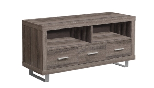 Monarch 48" Modern 3-Drawer Storage Cabinet Reclaimed Wood-Look TV Stand Console - Dark Taupe Finish