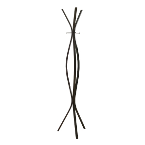 Monarch 72" Contemporary Modern 3-Hook Metal Coat Tree Hanger Rack - Cappuccino Brown Finish