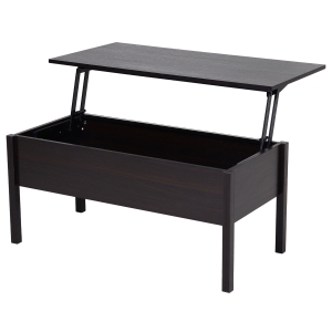 HOMCOM Wood Living Room End Table Furniture With Lift Top Storage Space, Coffee Brown