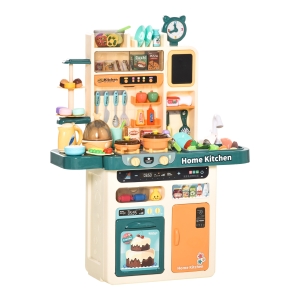 Qaba 113pc Kids Toy Kitchen Pretend Playset Toddler Cooking Kitchenware Set